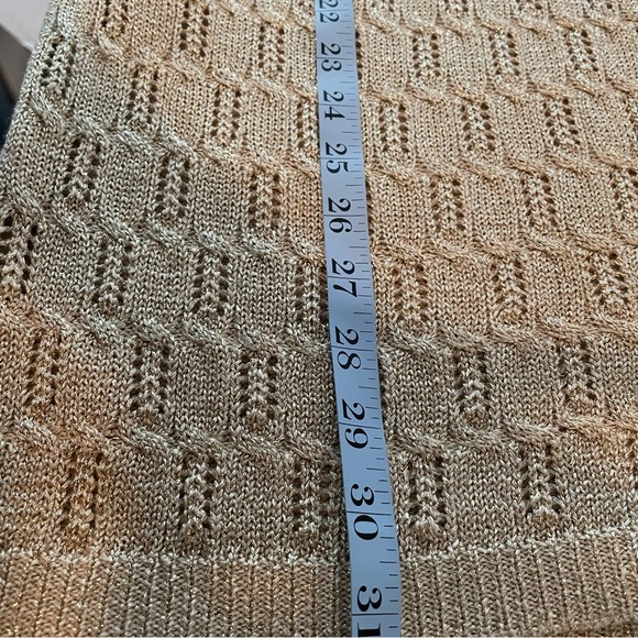 MARISA CHRISTINA Vintage Long Sleeve sweater metallic gold shimmer, Size: M / L - Picture 10 of 12